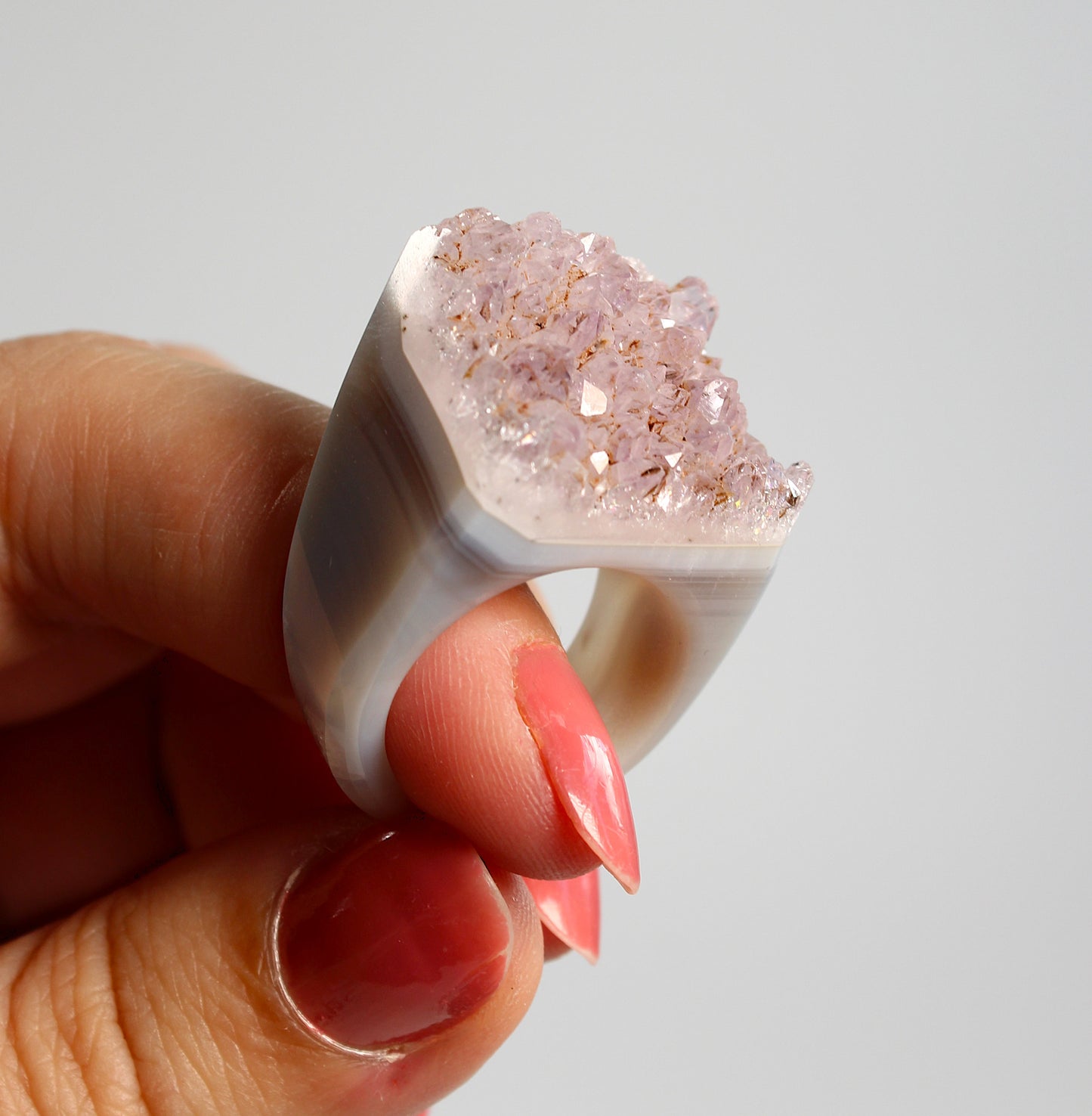 Agaat met Amethist - Ring