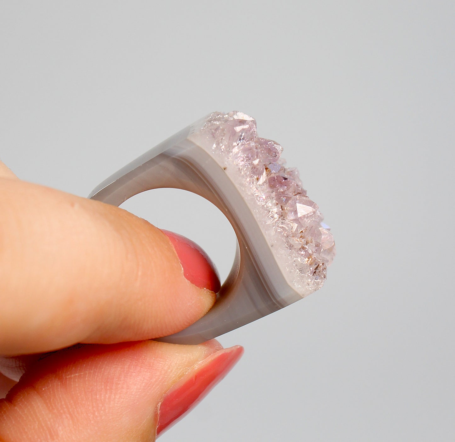 Agaat met Amethist - Ring