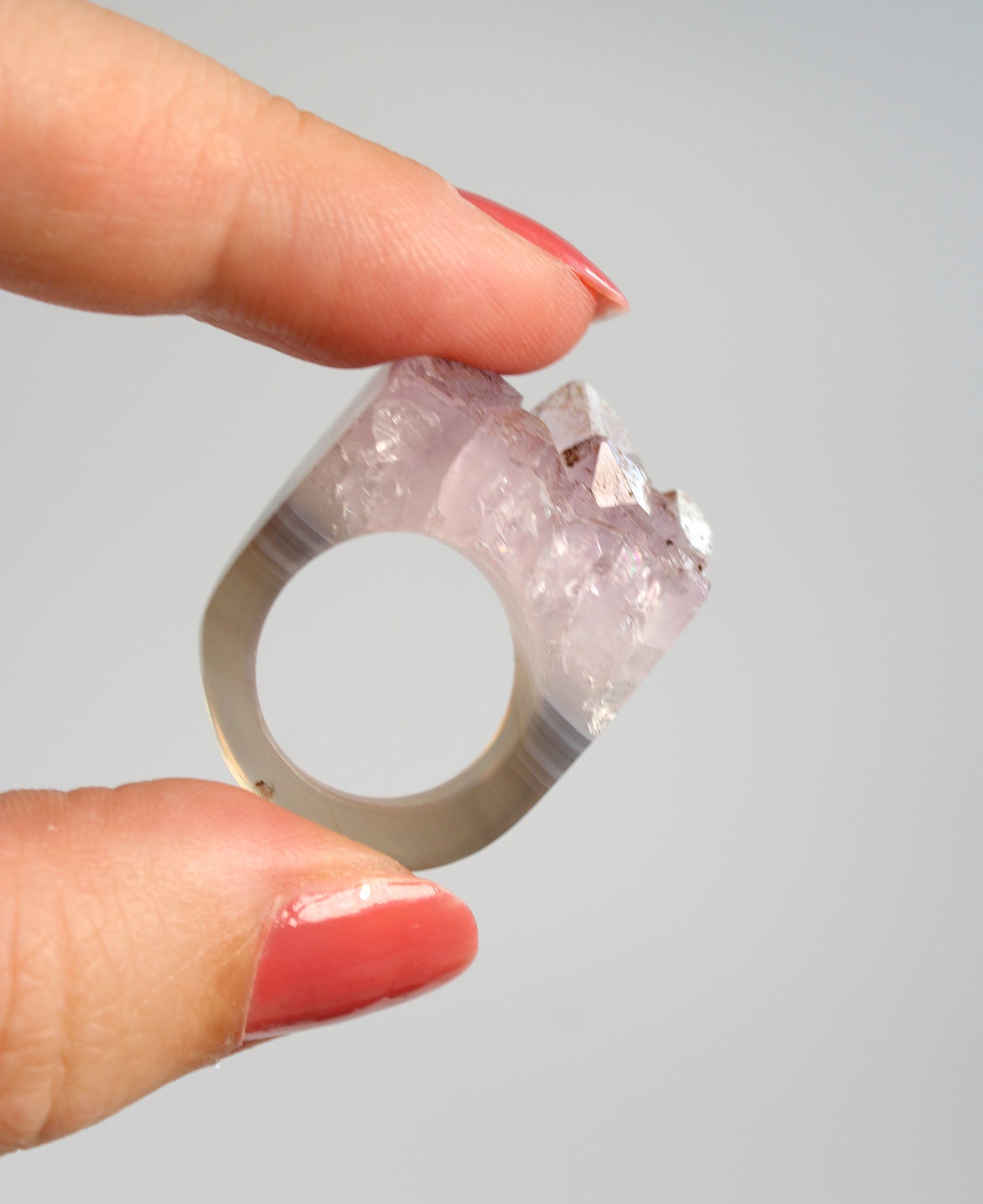 Agaat met Amethist - Ring