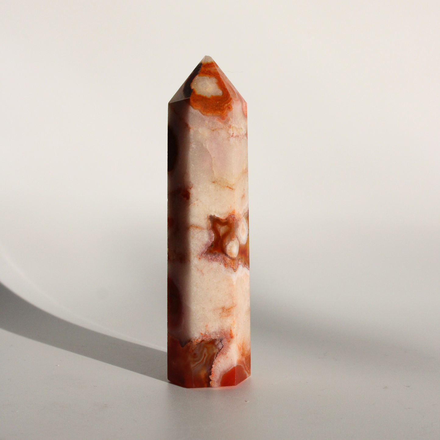 Carneool met Flower Agaat - Punt