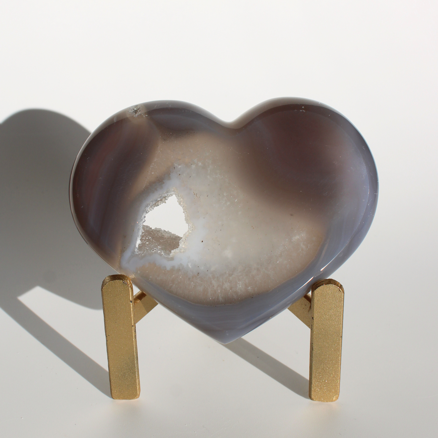 Agaat met druzy - Hart