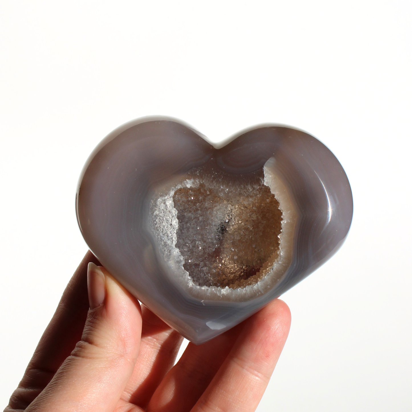 Agaat met druzy - Hart