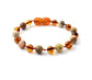 Barnsteen armband - Cognac & crazylace agaat