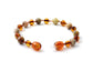 Barnsteen armband - Cognac & crazylace agaat