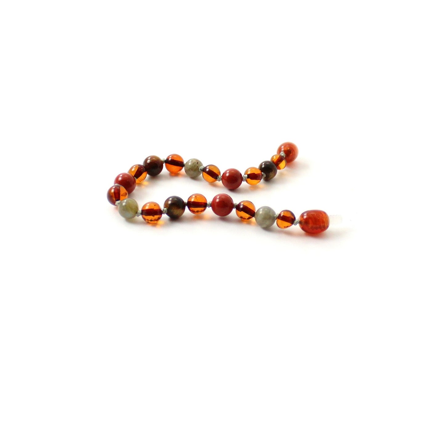 Barnsteen armband - Amber, Jaspis, Tijgeroog en Labradoriet