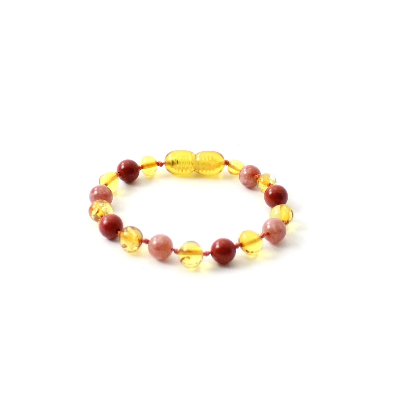 Barnsteen armband - Honing, Jaspis en Zonnesteen