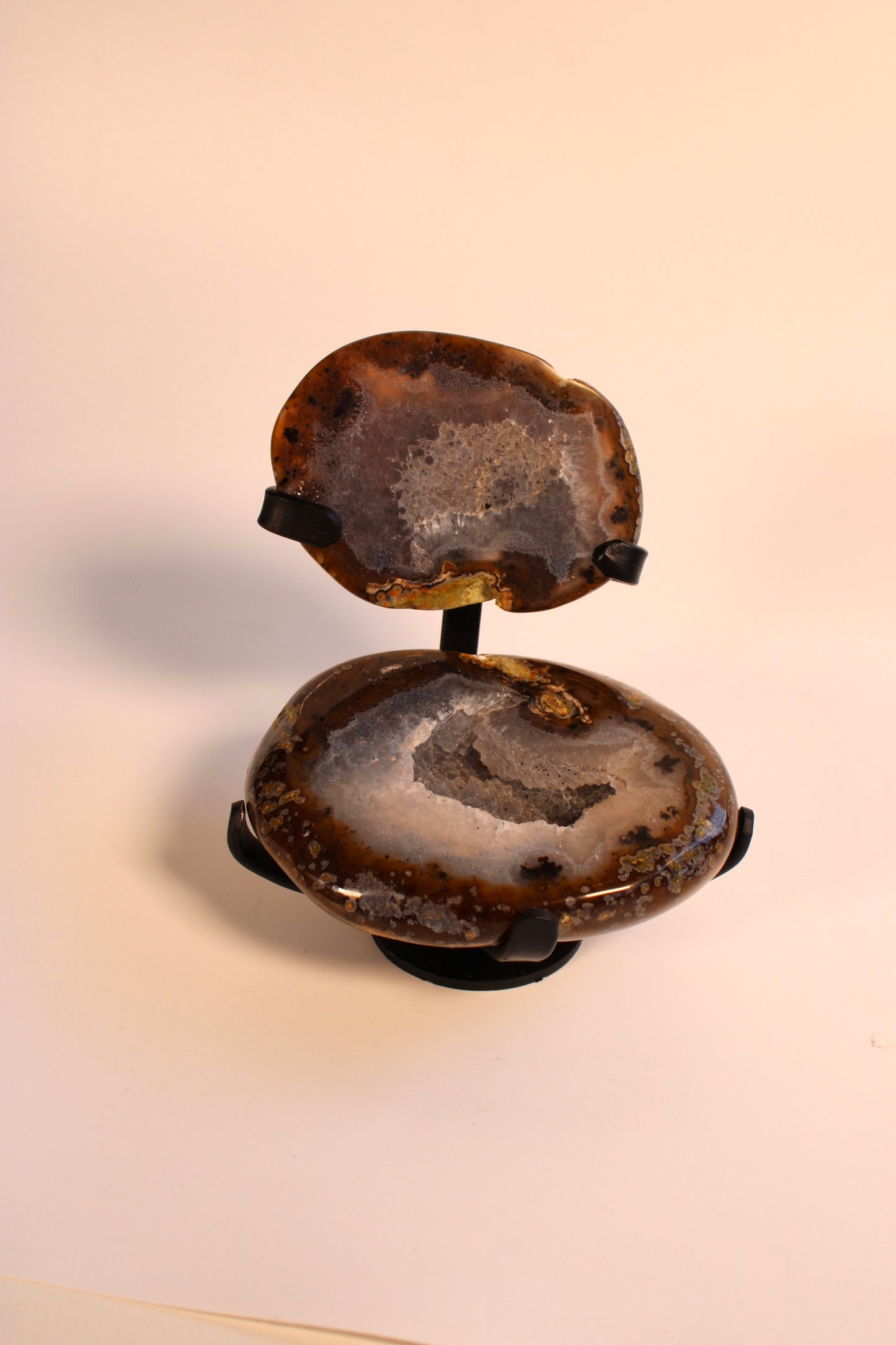 Agaat sugarshine met dendriet geode - Sieradendoosje