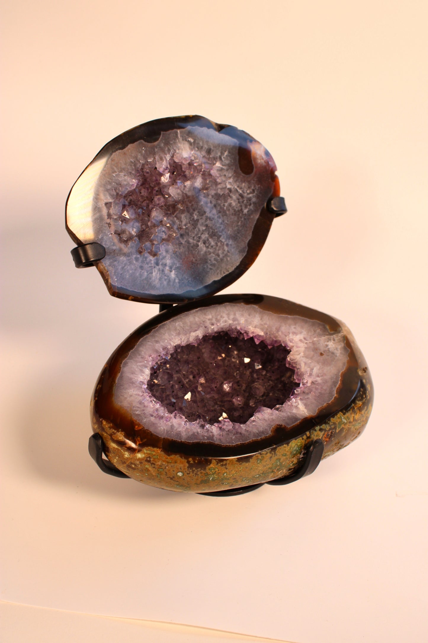 Agaat met amethist geode - Sieradendoosje