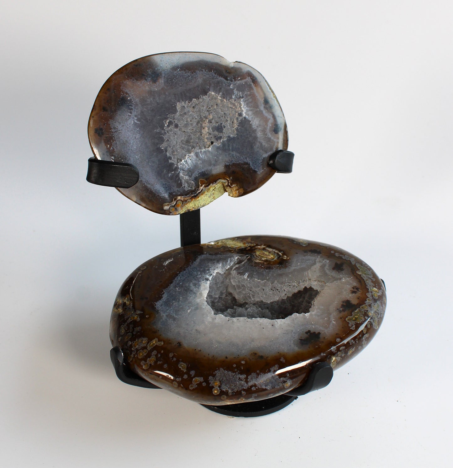 Agaat sugarshine met dendriet geode - Sieradendoosje