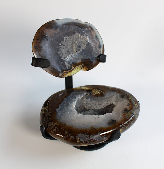 Agaat sugarshine met dendriet geode - Sieradendoosje