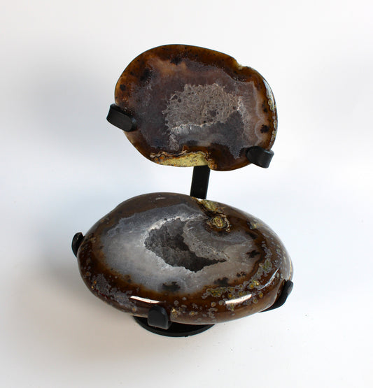 Agaat sugarshine met dendriet geode - Sieradendoosje