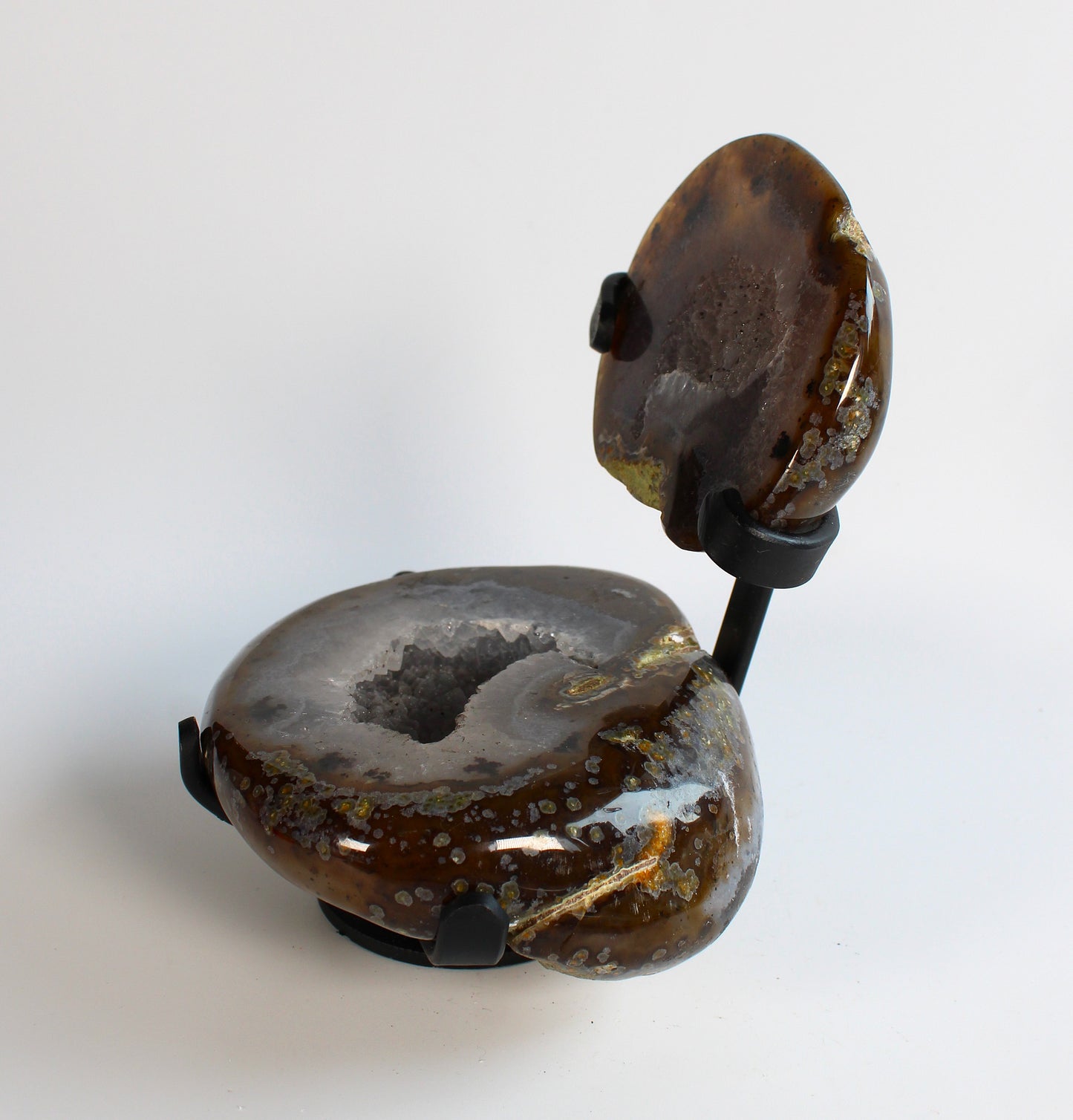 Agaat sugarshine met dendriet geode - Sieradendoosje