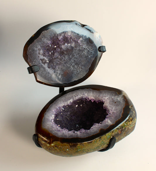 Agaat met amethist geode - Sieradendoosje