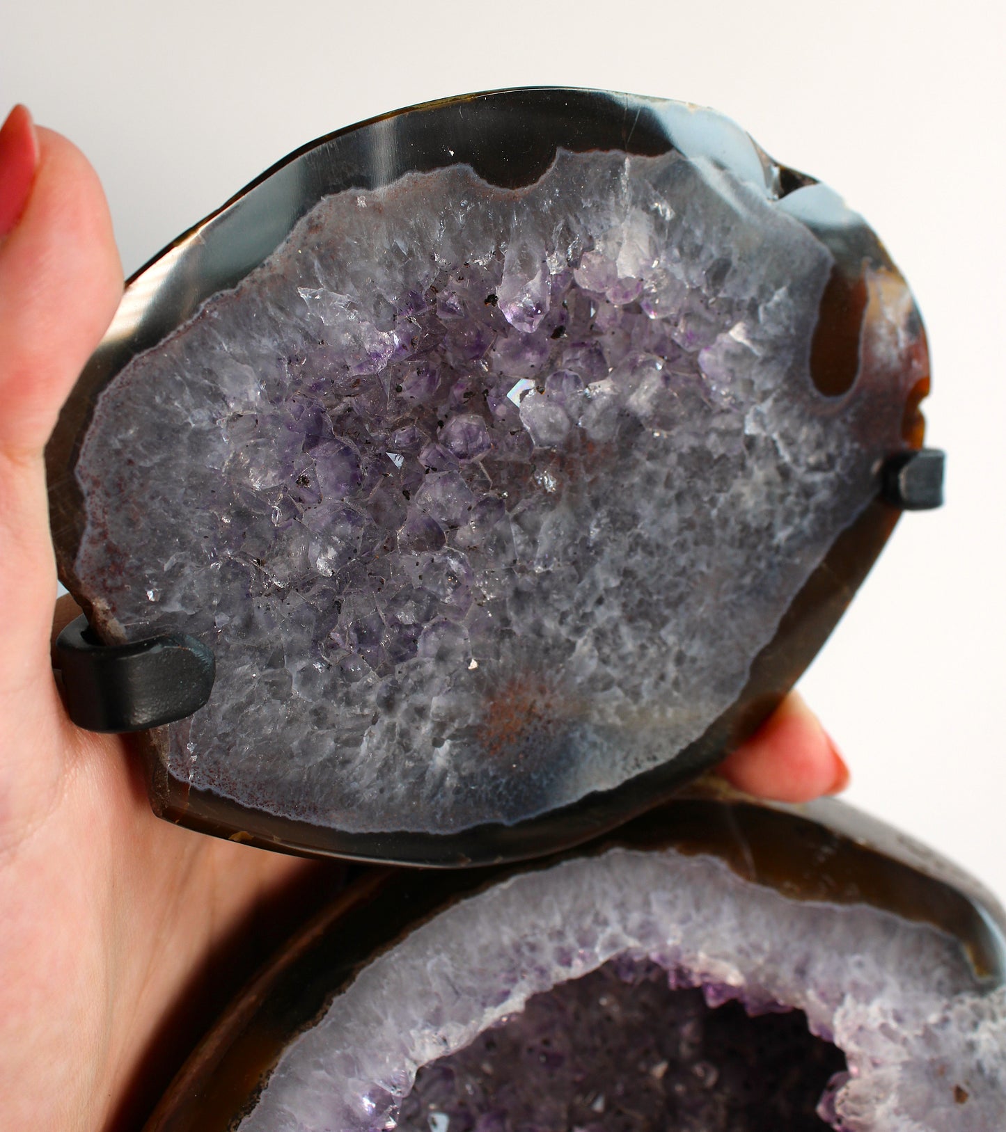 Agaat met amethist geode - Sieradendoosje