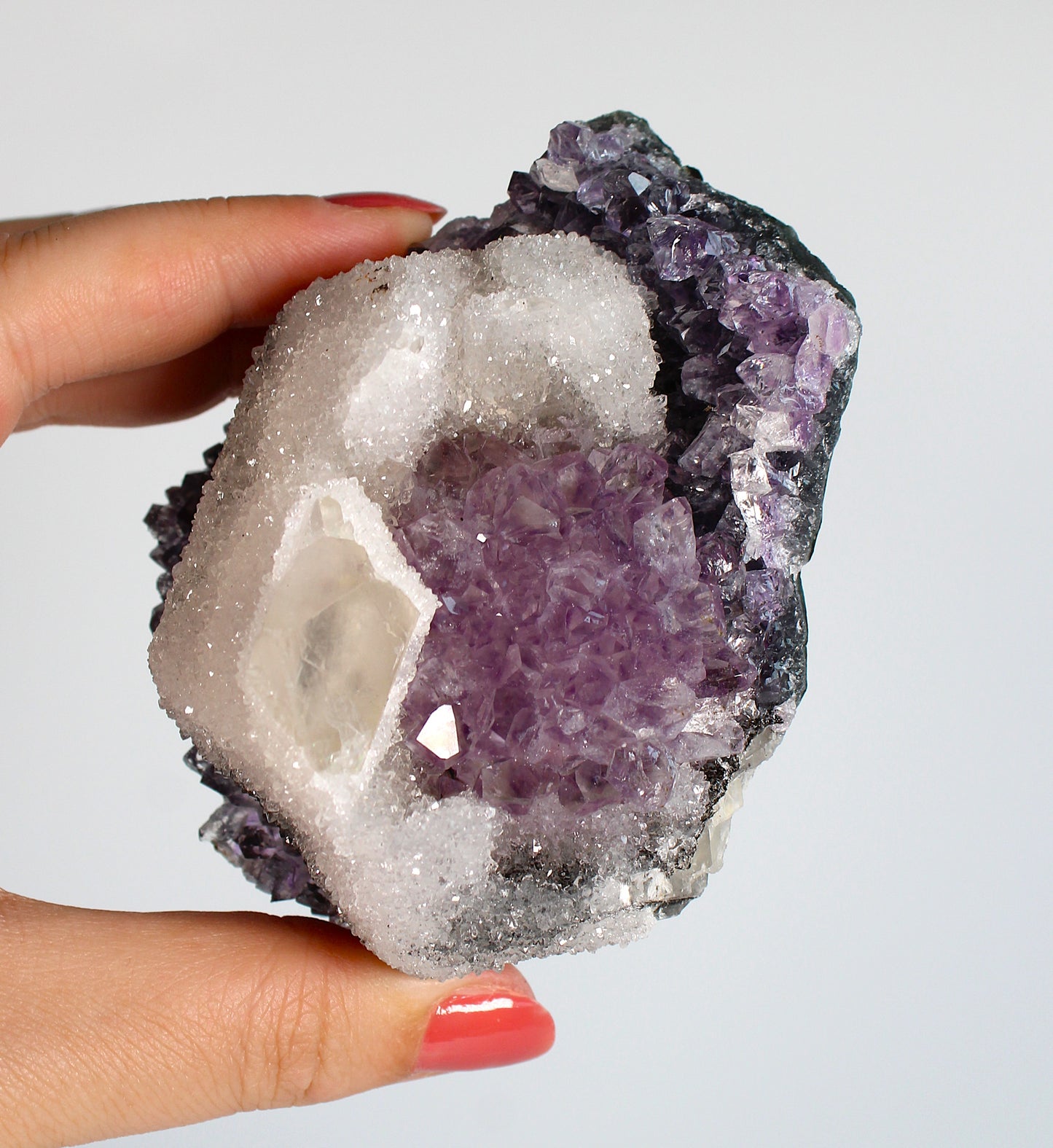 Calciet met Amethist - Collectors Piece
