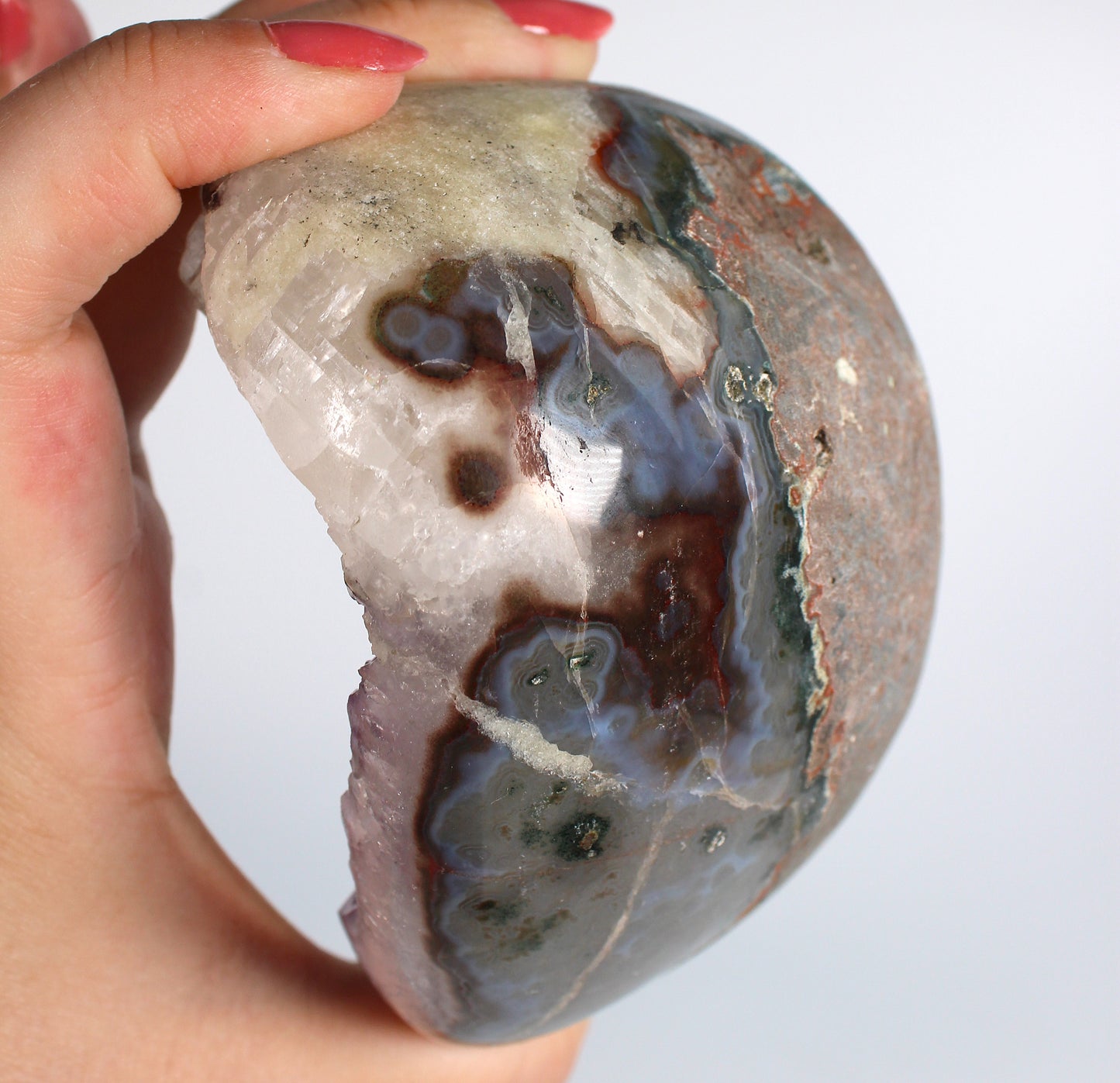Amethist met Calciet & Hematiet - Collectors Piece