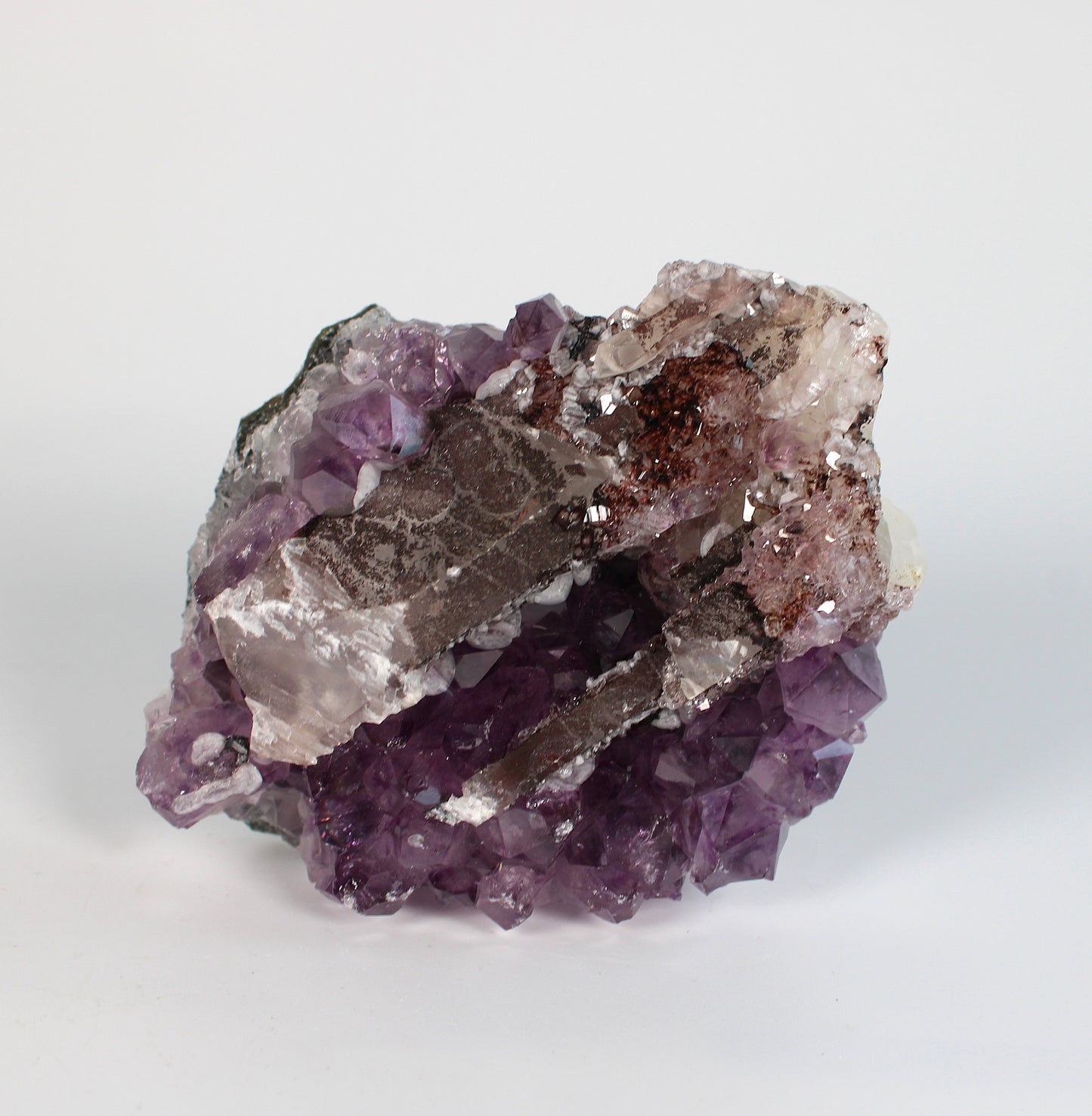 Amethist met Calciet & Hematiet - Collectors Piece