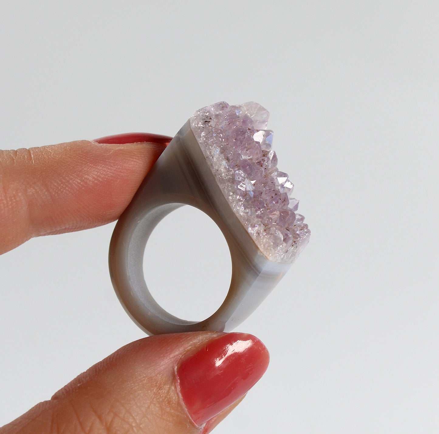 Agaat met Amethist - Ring