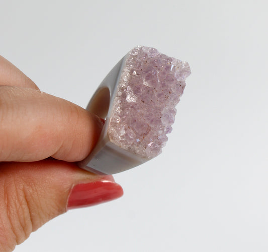 Agaat met Amethist - Ring