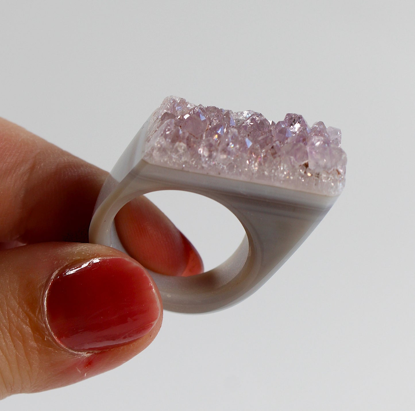 Agaat met Amethist - Ring