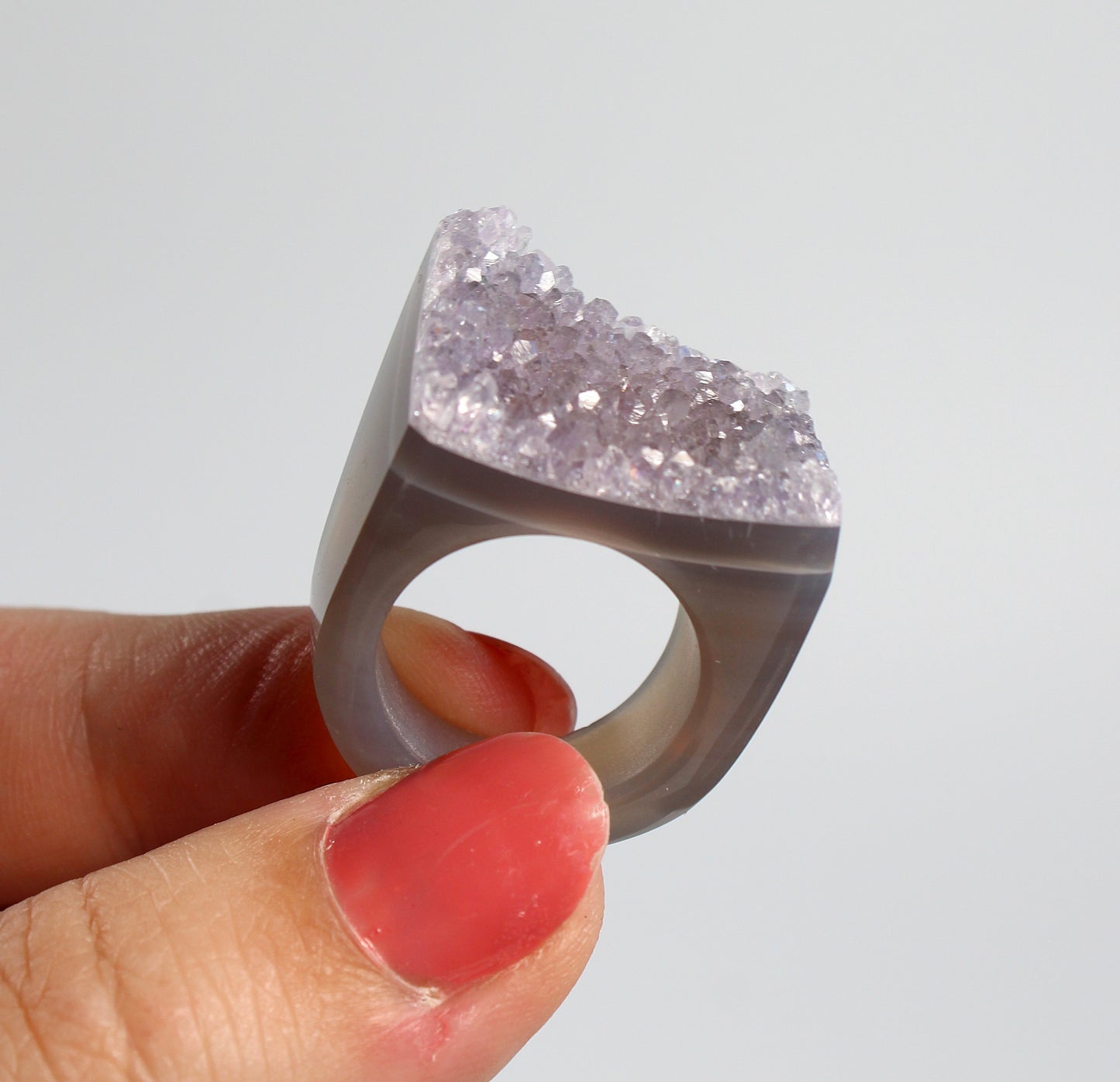 Agaat met Amethist - Ring