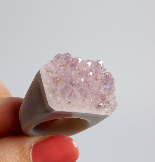 Agaat met Amethist - Ring
