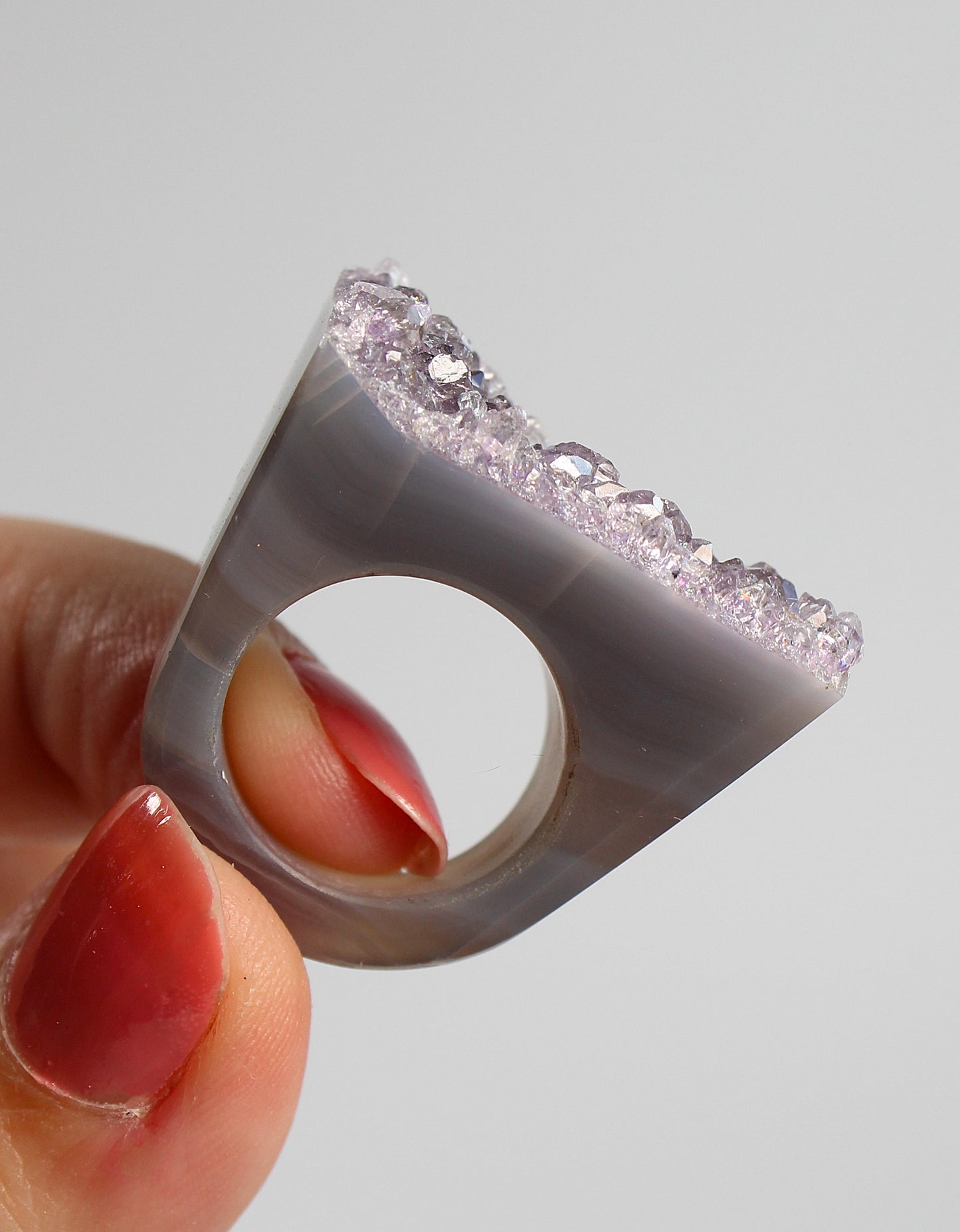Agaat met Amethist - Ring