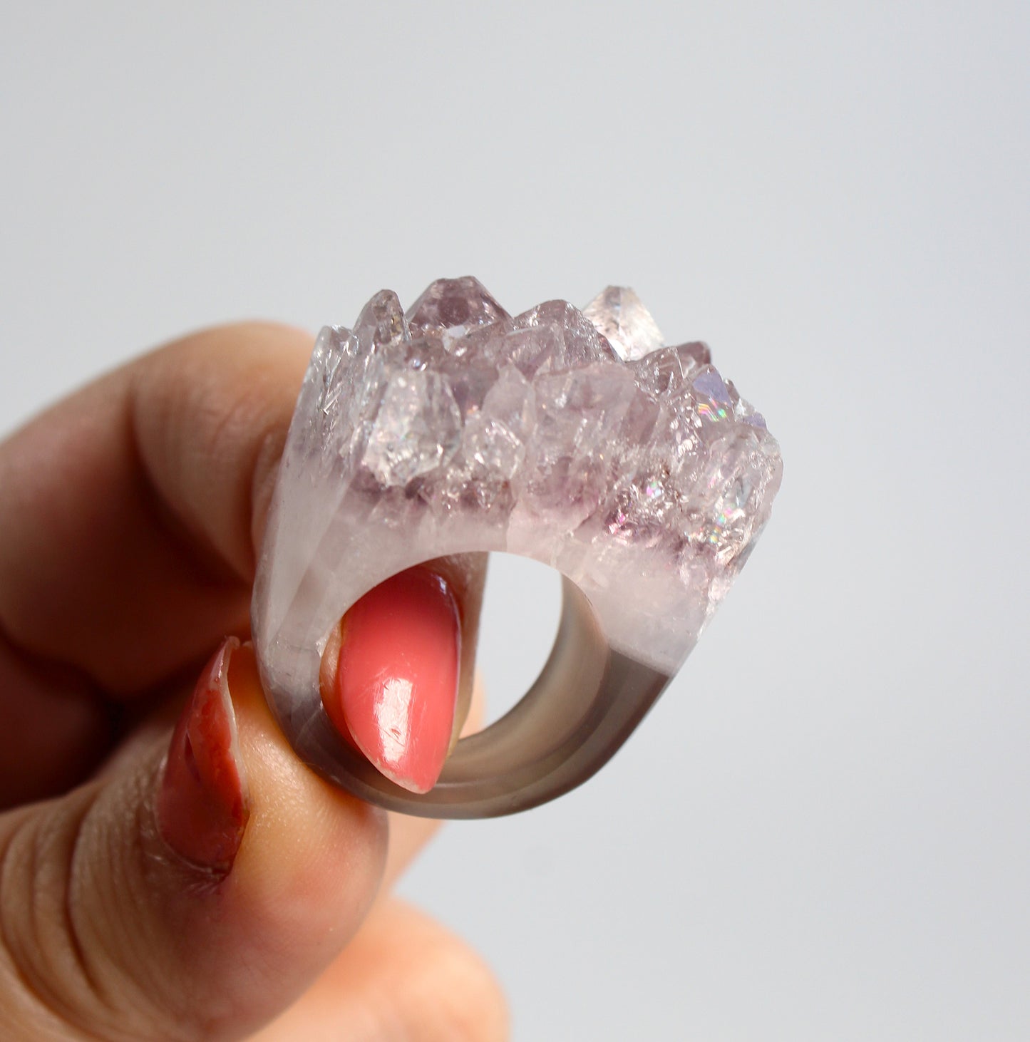 Agaat met Amethist - Ring