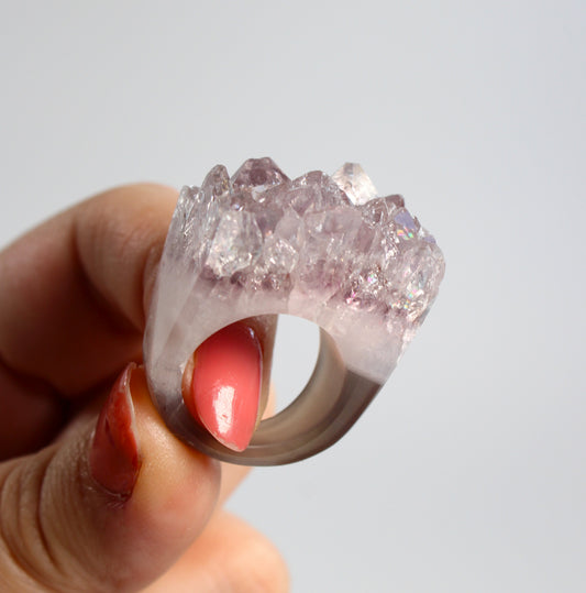 Agaat met Amethist - Ring