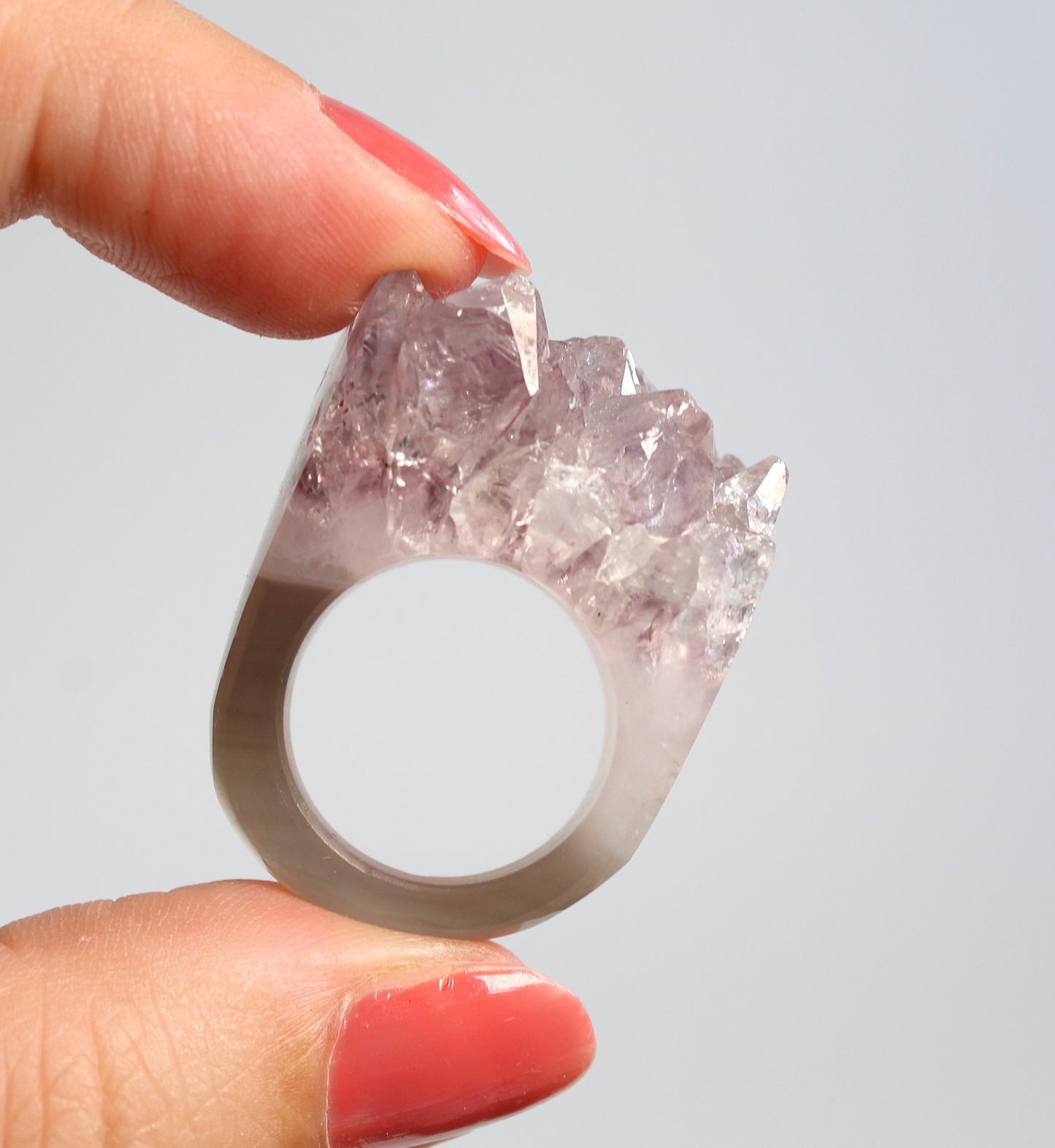 Agaat met Amethist - Ring