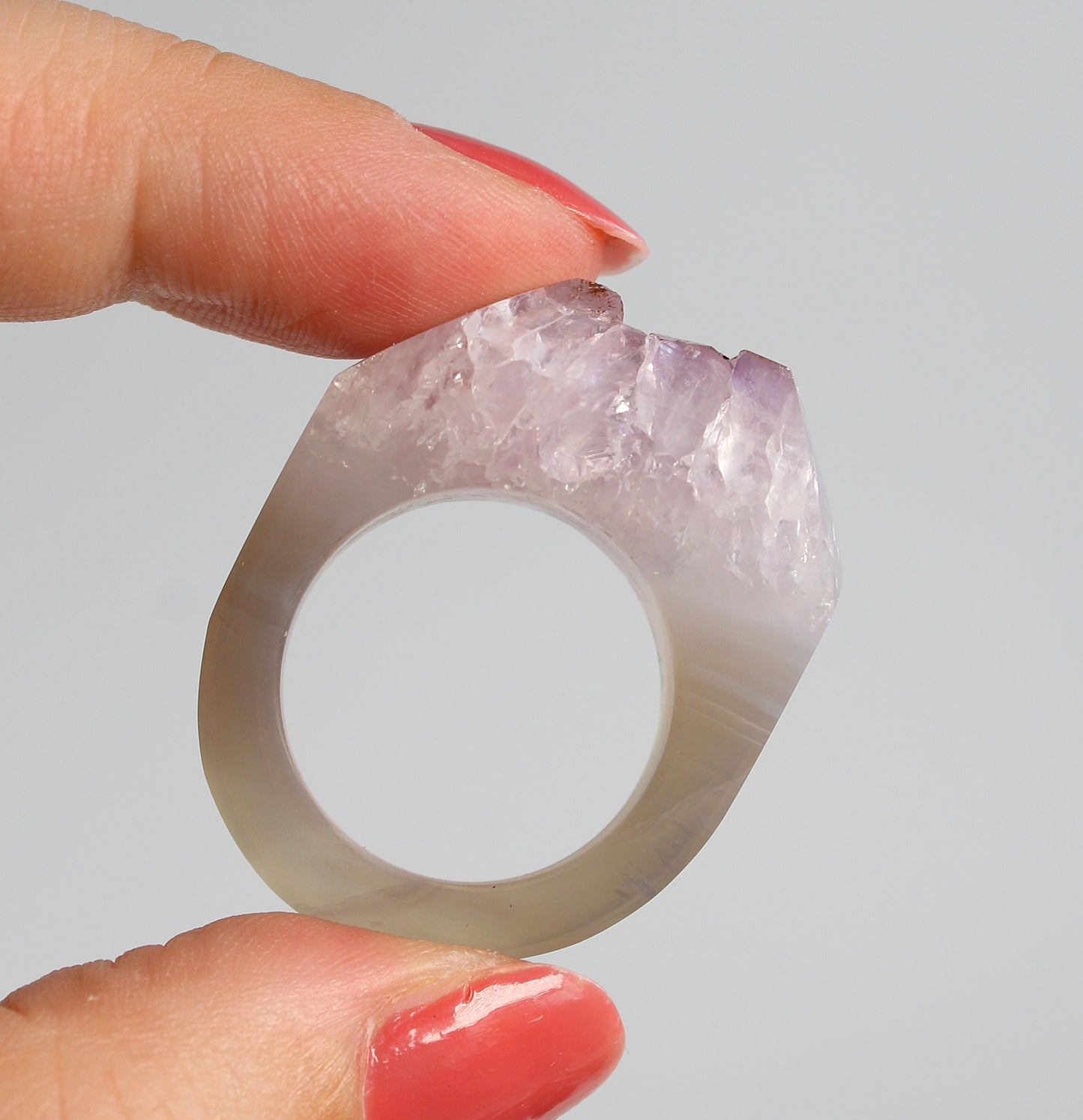 Agaat met Amethist - Ring