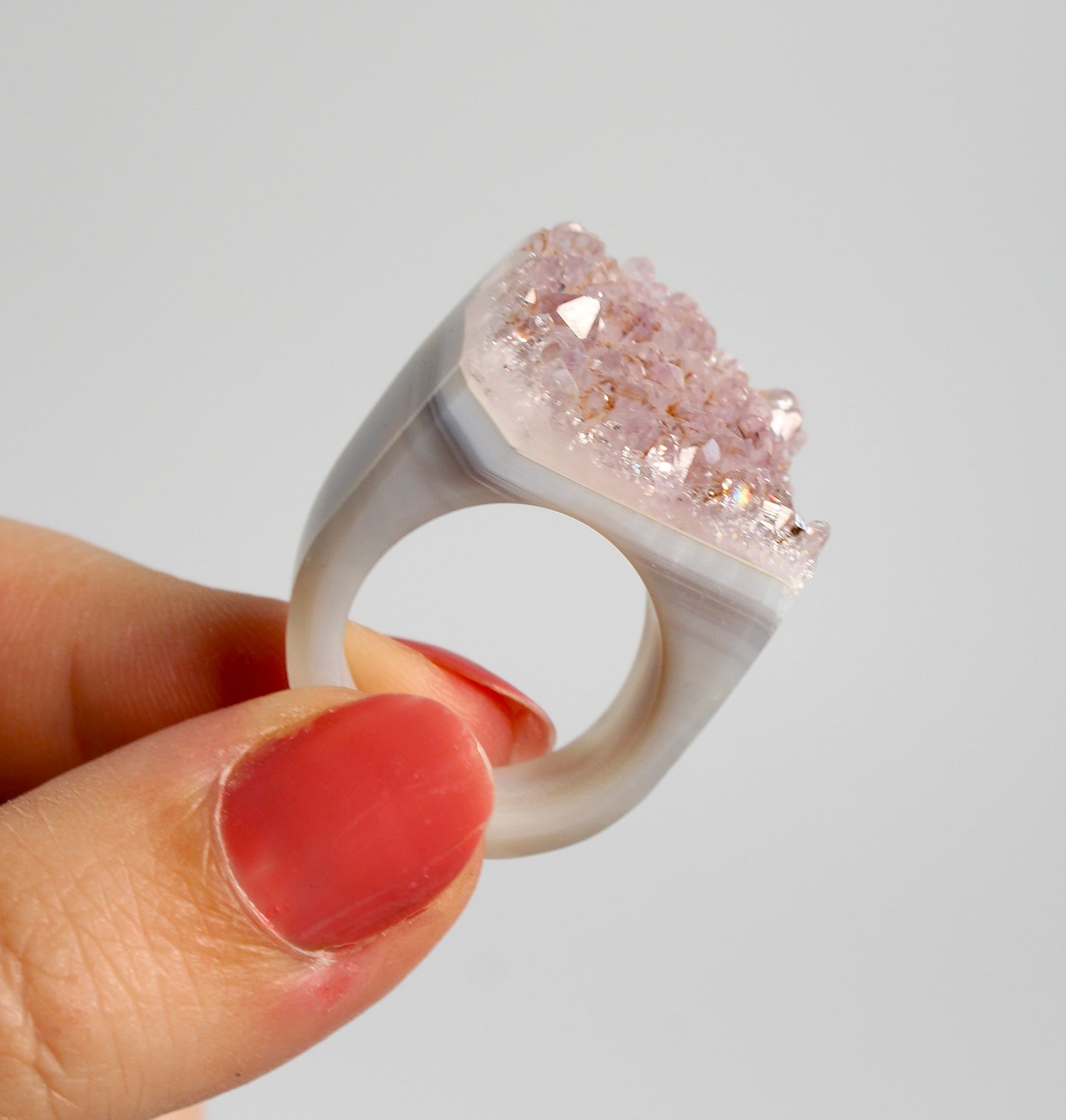Agaat met Amethist - Ring