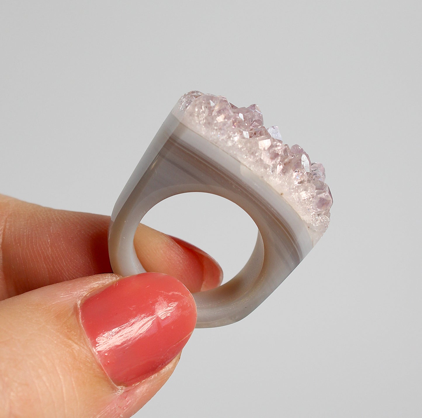 Agaat met Amethist - Ring