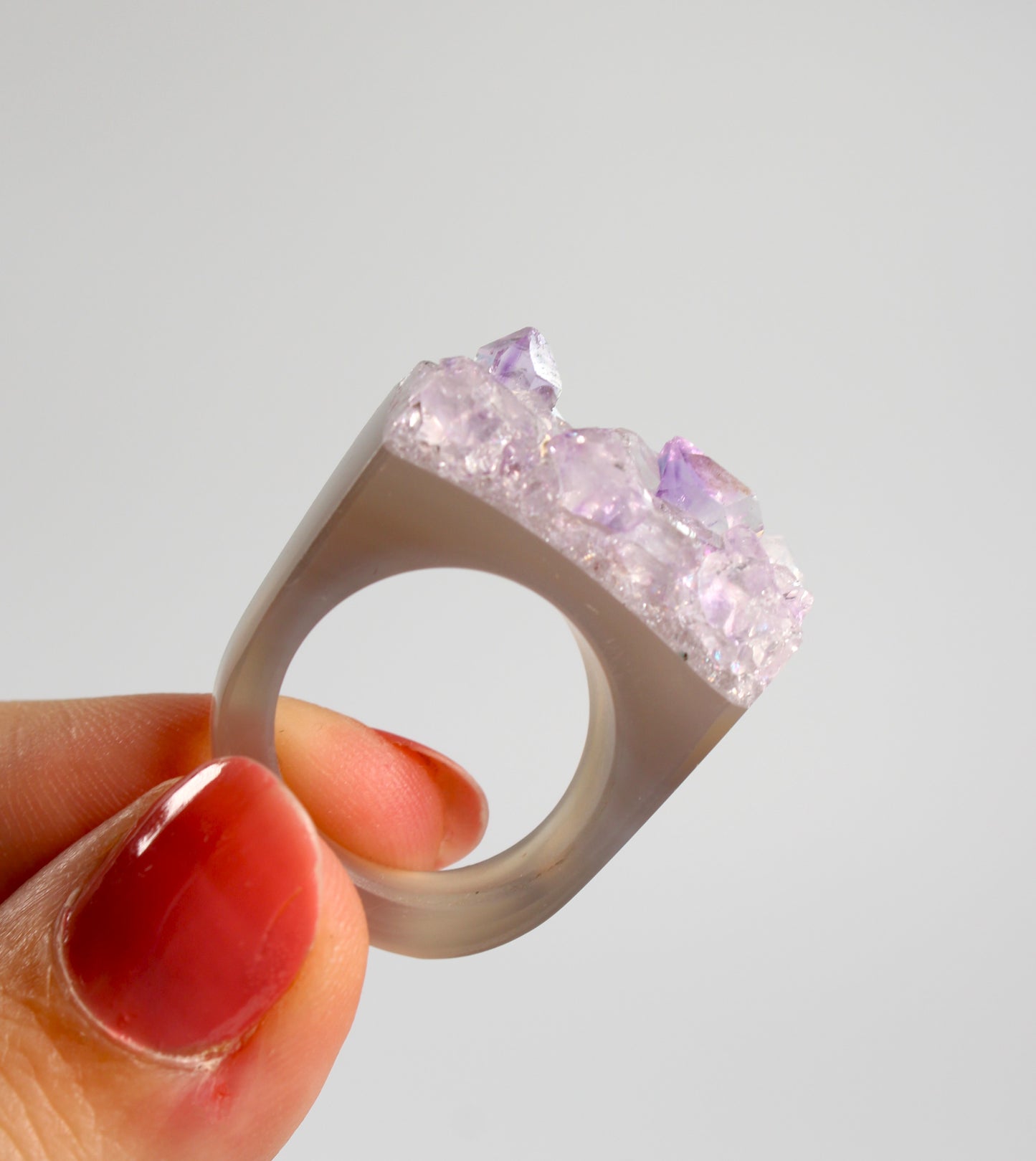Agaat met Amethist - Ring