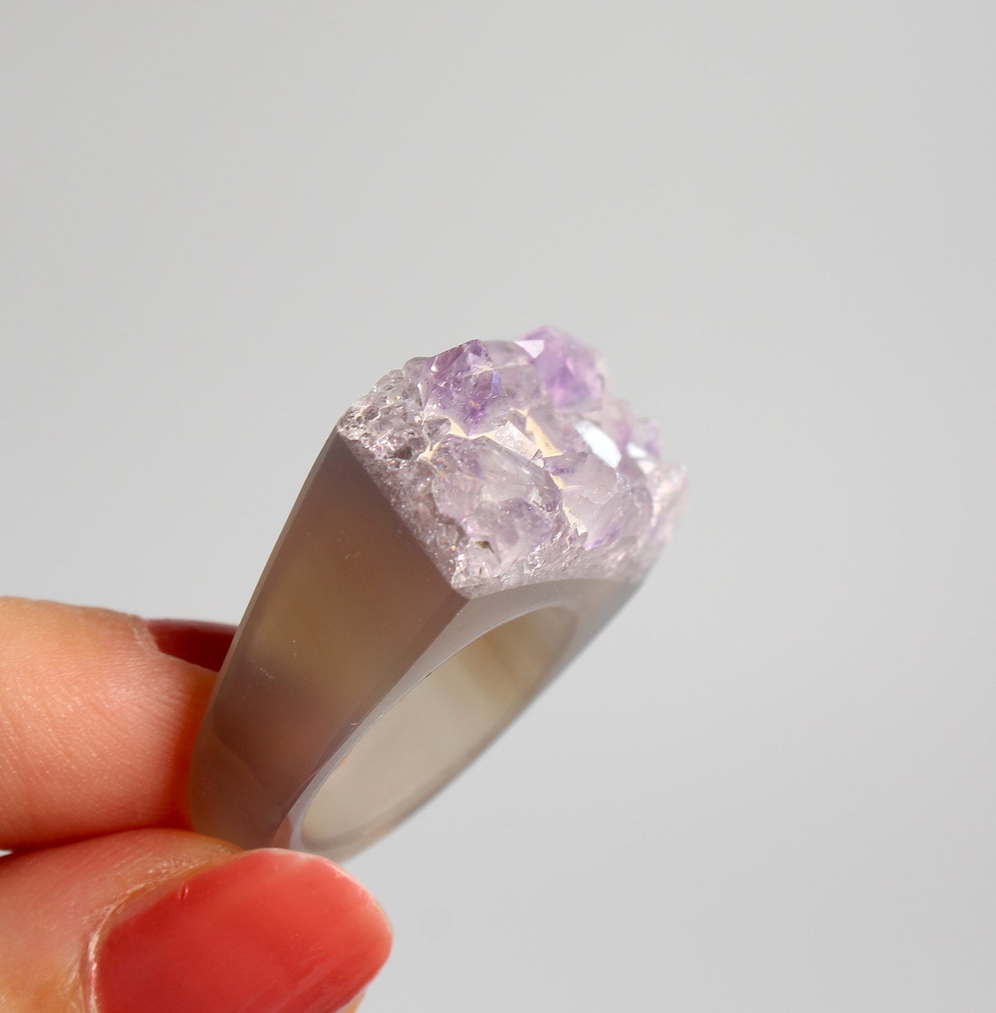 Agaat met Amethist - Ring