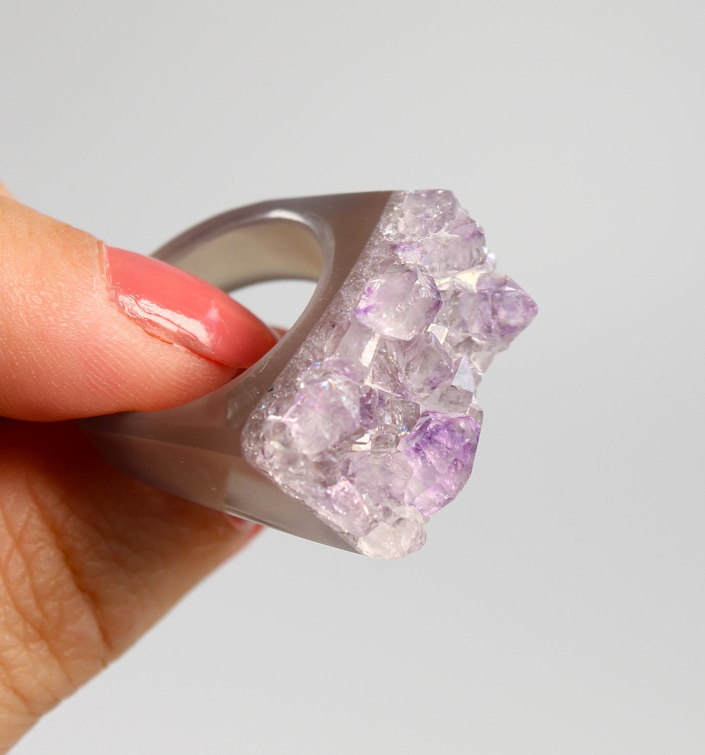 Agaat met Amethist - Ring