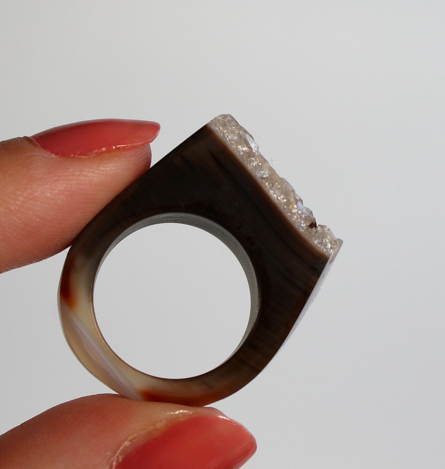 Agaat met Amethist - Ring