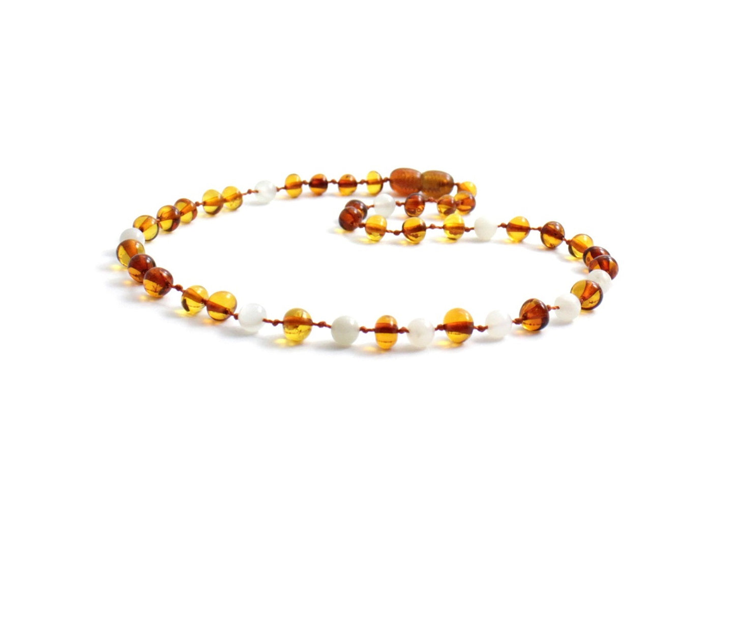 Barnsteen ketting - Cognac & maansteen