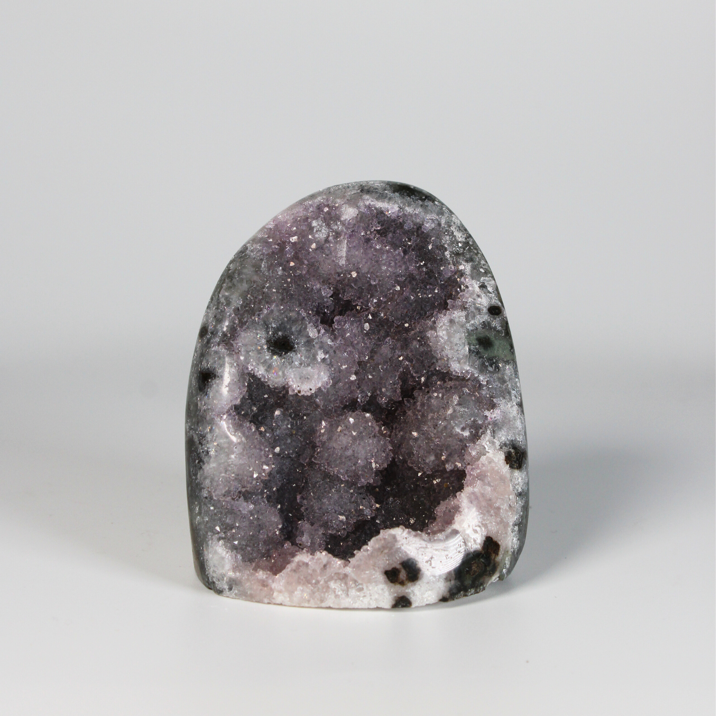 Amethist met stalactiet - Standvlak