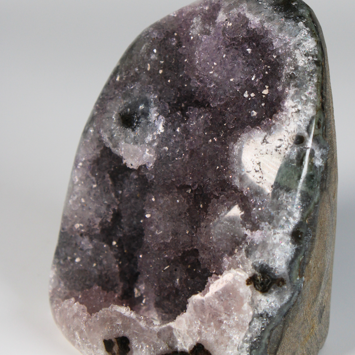 Amethist met stalactiet - Standvlak