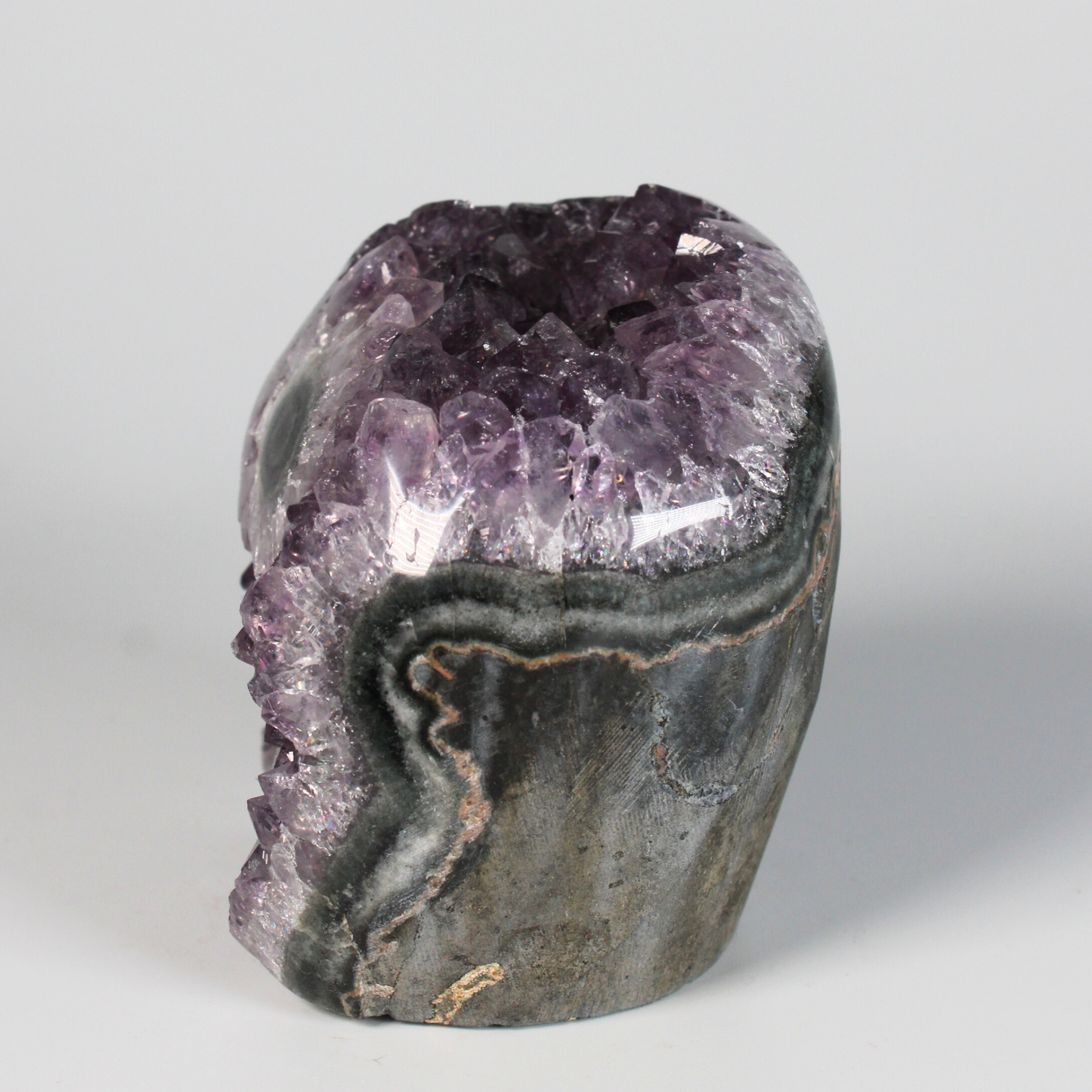 Amethist met stalactiet - Standvlak