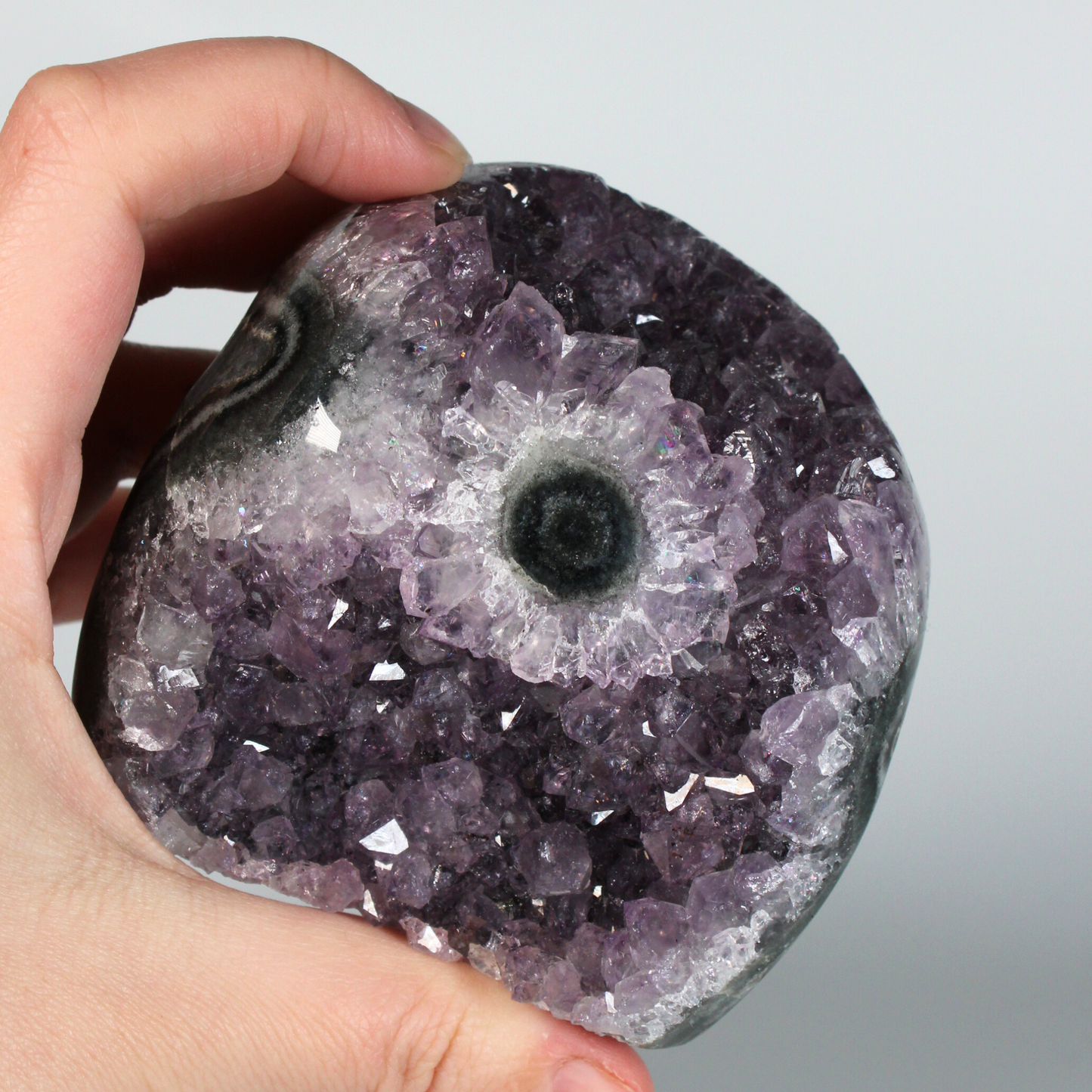 Amethist met stalactiet - Standvlak