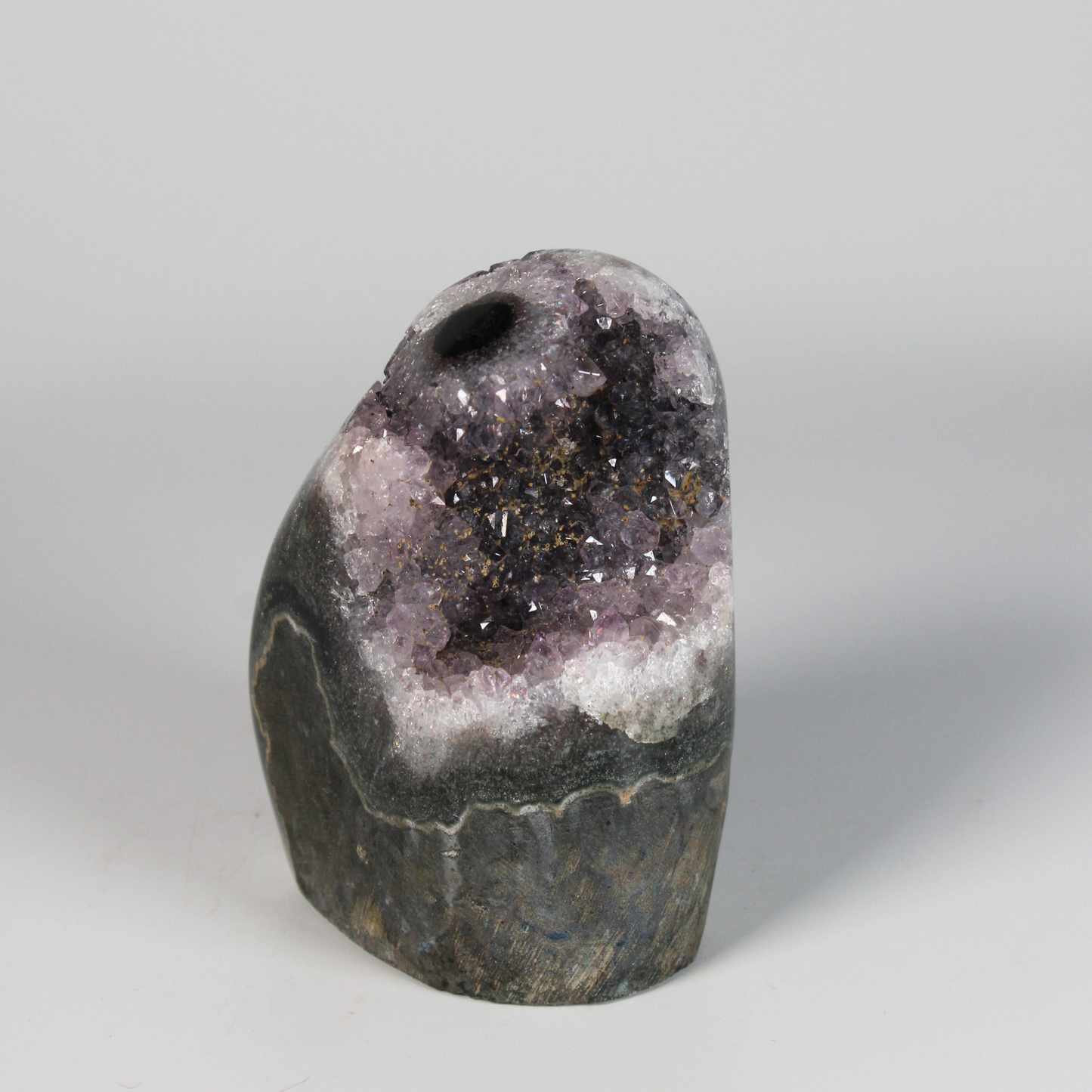 Amethist met stalactiet - Standvlak