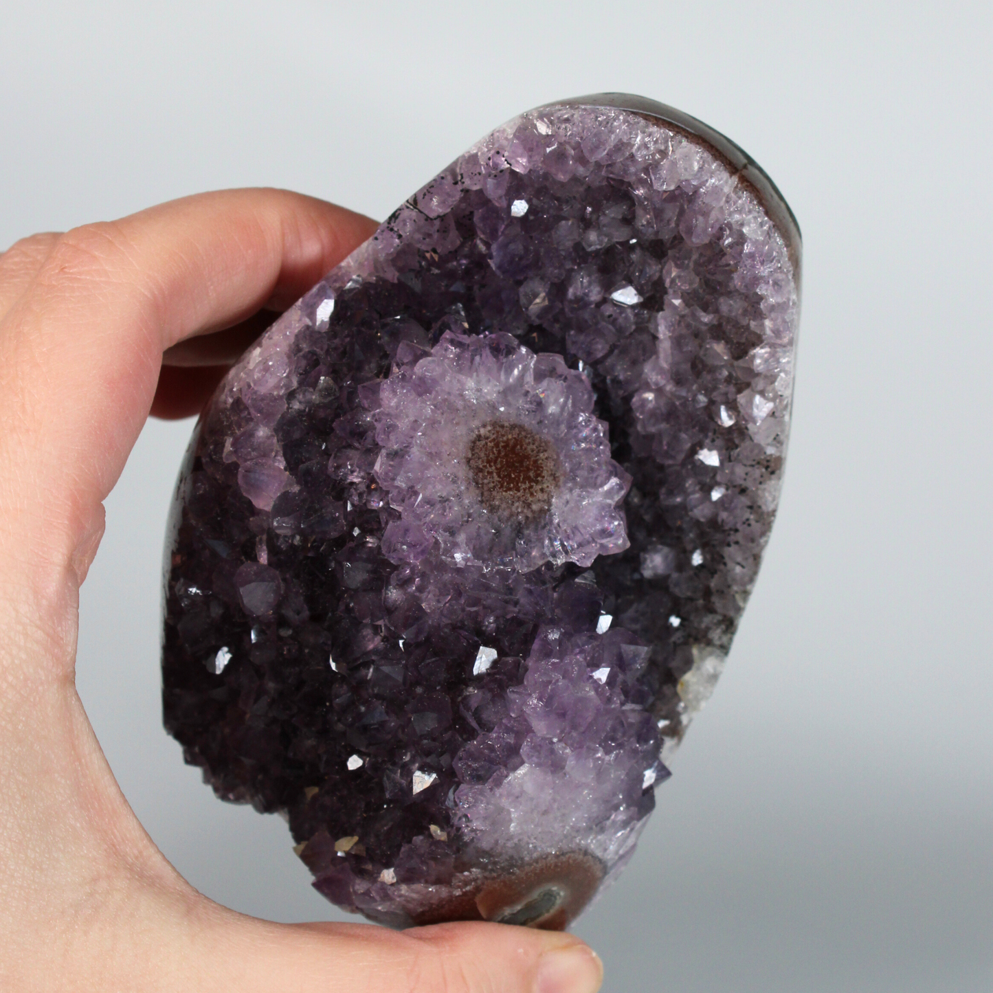 Amethist met stalactiet - Standvlak