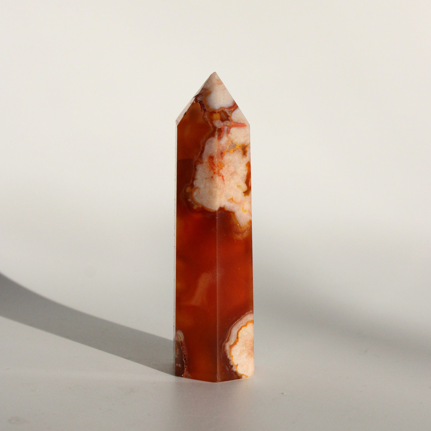 Carneool met Flower Agaat - Punt