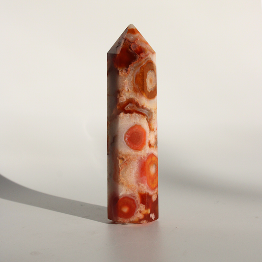 Carneool met Flower Agaat - Punt