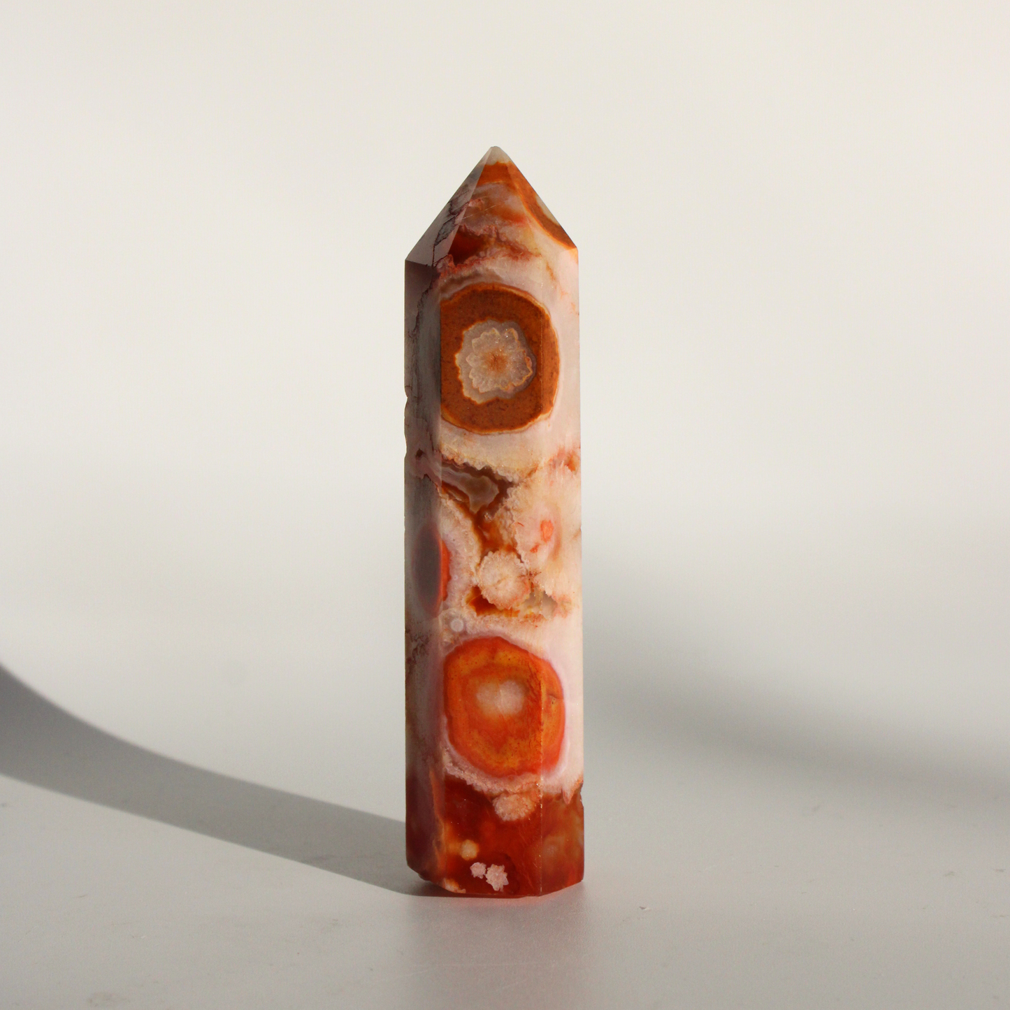 Carneool met Flower Agaat - Punt