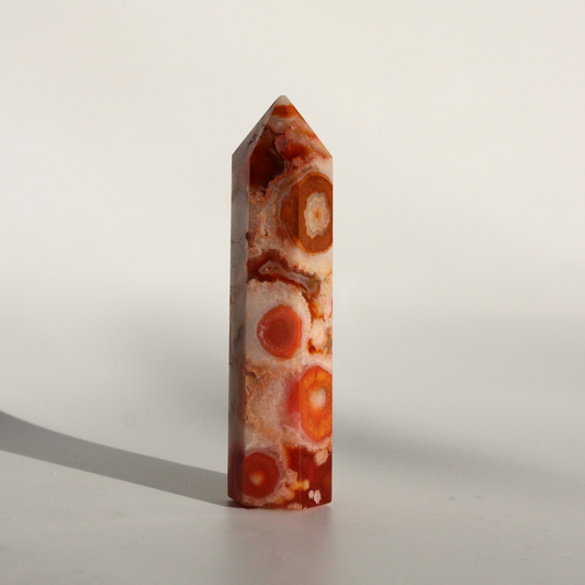 Carneool met Flower Agaat - Punt