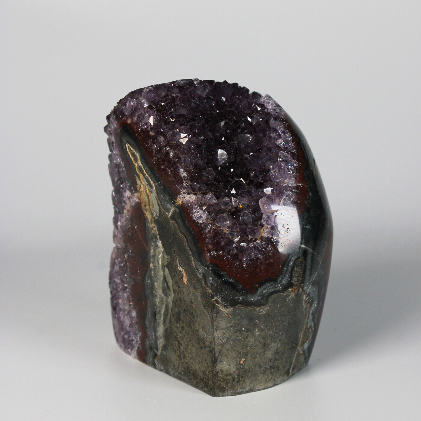 Amethist met stalactiet - Standvlak