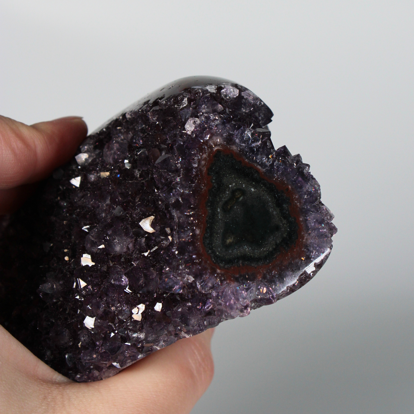 Amethist met stalactiet - Standvlak